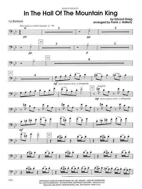 sheet music for baritone